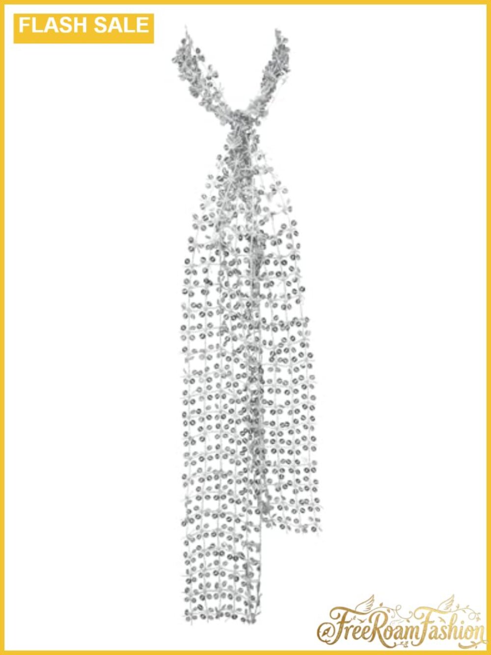 Sequin Skinny Scarf Tie Polyester Blend Lightweight Neck Headband Bag Accessory
